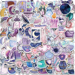50PCS Boho Witchy Moon Tarot Astrology Stickers for Laptop Scrapbook Phone (Online Order Only)