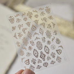Baroque Figure Flower Totem Geometric Star Love Heart Hot Stamping Embossed Relief Self Adhesive Nail Art Sticker Manicure Decal (ONLINE ORDER ONLY)