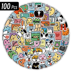 16 Style Funny Dog Cat Animal Meme Waterproof Graffiti Sticker Aesthetic Decorative Luggage Laptop Phone Scrapbook Kids Stickers (Online Order Only)
