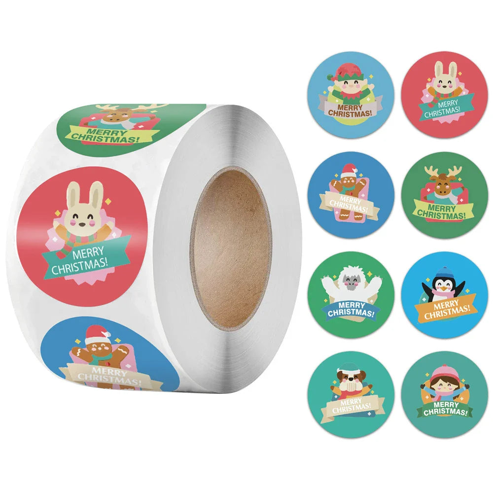 100-500pcs Christmas Stickers Thank You Sticker For Seal Label Scrapbooking Christmas Decoration Sticker Stationery Paper (ONLINE ORDER ONLY)