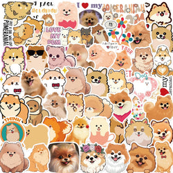 50PCS Cartoon Cute Pomeranian Stickers Dog Creative Personality Graffiti Waterproof Sticker For Suitcase Refrigerator Skateboard (ONLINE ORDER ONLY)