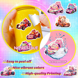 10/30/50PCS Catroon Animal Racing Car Stickers Graffiti PVC Waterproof Notebook Phone Bike Laptop Luggage Kids Toy Funny Decals (ONLINE ORDER ONLY)