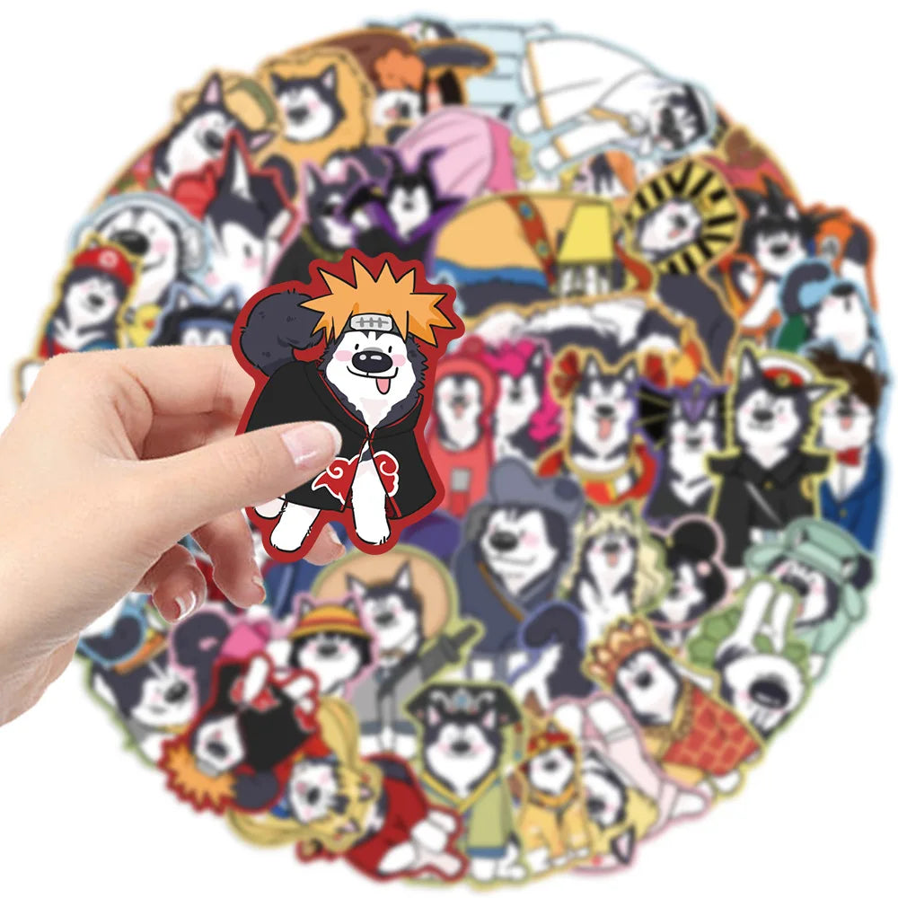 10/30/50PCS Cute Husky Cartoon Stickers Goofy Husky Graffiti Dog Decals Luggage Laptop Phone Guitar Car Bike Skateboard Sticker (ONLINE ORDER ONLY)