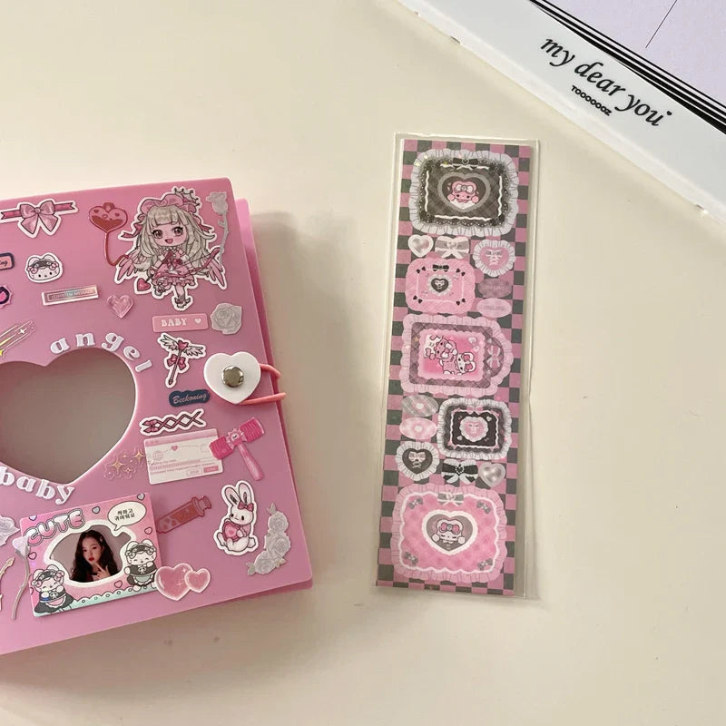 Korean ins Cute Punk Rock Bunny Stickers Hand Account Idol Card DIY Material Decorative Sticker Personalized Kawaii Stationery (Online Order Only)