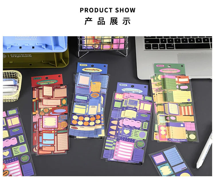 6pcs/lot Inspiration Records Series Writable Sticker Diary Scrapbooking Collage Sticky Note Decoration Sticker Kawaii Stationery (Online Order Only)