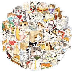 10/30/50PCS Kawaii Anime Cat Colorful PVC Sticker Aesthetic Children's Stationery DIY Decoration Scrapbooking School Supplies (Online Order Only)