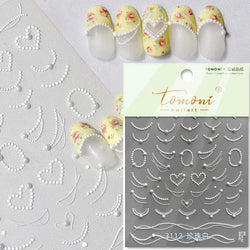Gradient Halo Dyeing Dark Red Rose Flower Rhinestone Lace Bow Heart 3D Self Adhesive Nail Art Decoration Sticker Manicure Decals (ONLINE ORDER ONLY)