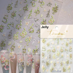 Dark Sword Coiled Snake Cross Butterfly Wing Starburst Starlight Gothic Reptile Animals Nail Art Sticker Festival Manicure Decal (ONLINE ORDER ONLY)