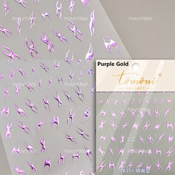 Golden Ink Brush Hot Stamping Irregular Lines Texture Sensation Moon Advanced Feeling Adhesive Nail Art Sticker Manicure Decals (Online Order Only)