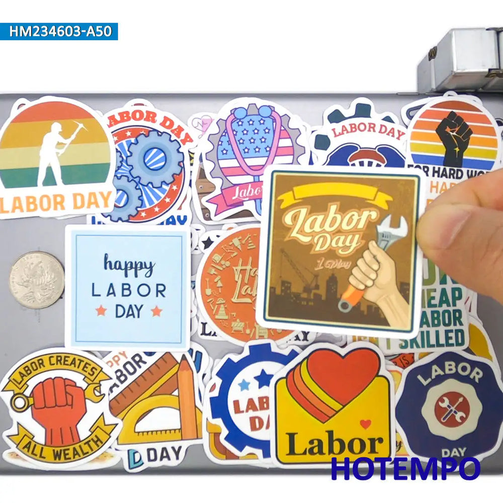 20/30/50Pieces Working Class Funny Retro Labor Day Stickers for Car Motorcycle Bike Scrapbook Luggage Phone Laptop Sticker Toys (Online Order Only)