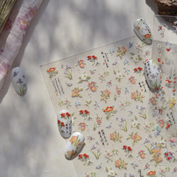 Antique Flowers Bird Swallow Fruit Narcissus Orchid Oranges Peaches Grape Cherry Strawberries Nail Art Stickers Manicure Decals (ONLINE ORDER ONLY)