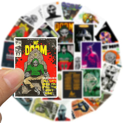25PCS Hip Hop Rapper Mf Doom Stickers Singer Fan Gift DIY Decoration Phone Cup Luggage Scrapbook Laptop Helment Guitar Toy Decal (Online Order Only)
