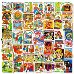 70’s horror vibe 50PCS Mixed Cartoon Humor Retro Ghost Graffiti Anime Old Time Stickers Luggage Diy Skateboard Laptop (Online Order Only)