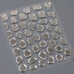 Shiny Colorful Color Block Fragment Square Fragment Grid Rhombus 3D Self Adhesive Nail Art Stickers Rhinestone Manicure Decals (Online Order Only)