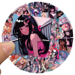 Y2K Cartoon Girl Stickers for Phone Laptop Luggage Skateboard (Online Order Only)