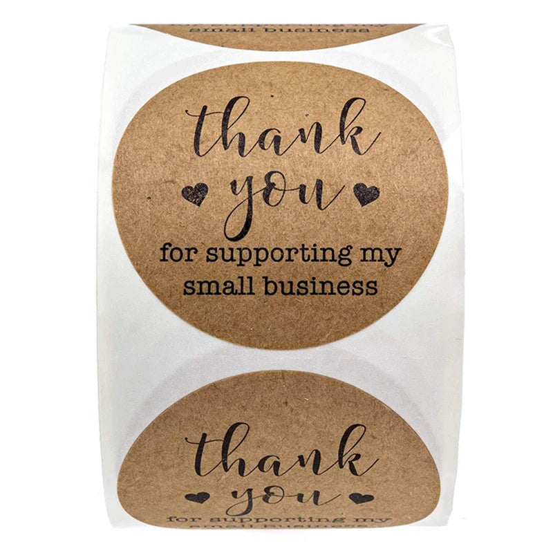 500pc/roll 1inch Thank You for Supporting My Small Business Stickers Sealing Business Stationery Sticker for Store Shopping (ONLINE ORDER ONLY)
