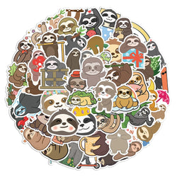 10/30/50PCS Cute Sloth Cartoon Stickers Kawaii Animals Decals Graffiti Toys DIY Skateboard Laptop Phone Fridge Car Kids Sticker (ONLINE ORDER ONLY)