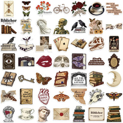 50PCS Cool Aesthetic Dark Academia Stickers Waterproof Cartoon Art Decals Phone Laptop Luggage Skateboard Sticker (ONLINE ORDER ONLY)