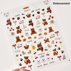 Lovely Dog Puppy Dream Heart Flower Star Pizza Food Sugar Skewers Strawberry Desserts Adhesive Nail Art Stickers Manicure Decals (Online Order Only)