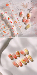 Vivid Honey Bee Ribbon Bowknot Pot Daisy Wreath Flower Shining Tulip Honeycomb Jar Self Adhesive Nail Art Sticker Manicure Decal (ONLINE ORDER ONLY)