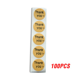 100-500pcs Round Natural Kraft Handmade Stickers Scrapbooking For Package Adhesive Thank You Sticker Seal Labels Stationery (ONLINE ORDER ONLY)