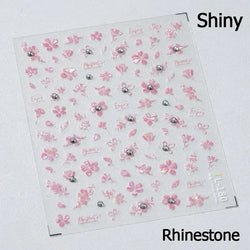 Charming Dreamy Shiny Jelly Blue Gradient Lily Flowers Rose Petal White Dot Chinese Colorful Nail Art Stickers Manicure Decals (ONLINE ORDER ONLY)