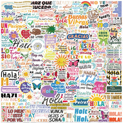 50/100pcs Funny Cartoon Spanish Motivational Phrases Stickers Positive Laptop Decals Luggage Guitar Phone Waterproof Graffiti (Online Order Only)