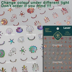 Beach Colourful Conch Dolphin Shell Starfish Jellyfish Star Summer Sea Wave Vacation Mode Water Bubble Nail Art Stickers Decals (Online Order Only)