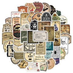 10/30/50pcs Funny Vintage Potion Label Graffiti Stickers Poster Skateboard Laptop Motorcycle Car Phone Waterproof Sticker Toy (ONLINE ORDER ONLY)