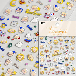 Cute Bear Teddy Birthday Party Maillard Bear Cake Flower Bouquet Lucky Love Heart 5D Adhesive Nail Art Sticker Manicure Decals (Online Order Only)
