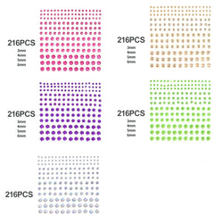 5Pcs Coloful Glitter Face Jewelry Sticker Crystal Eye Body Face Jewels Bady Makeup Tools Temporary Self-Adhesive Nail Rhinestone (ONLINE ORDER ONLY)