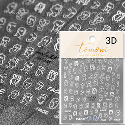 Worker's Speech Chinese Characters Abstract Comics Vivid Patterns Adhesive Nail Art Stickers Satirical Writing Manicure Decals (Online Order Only)