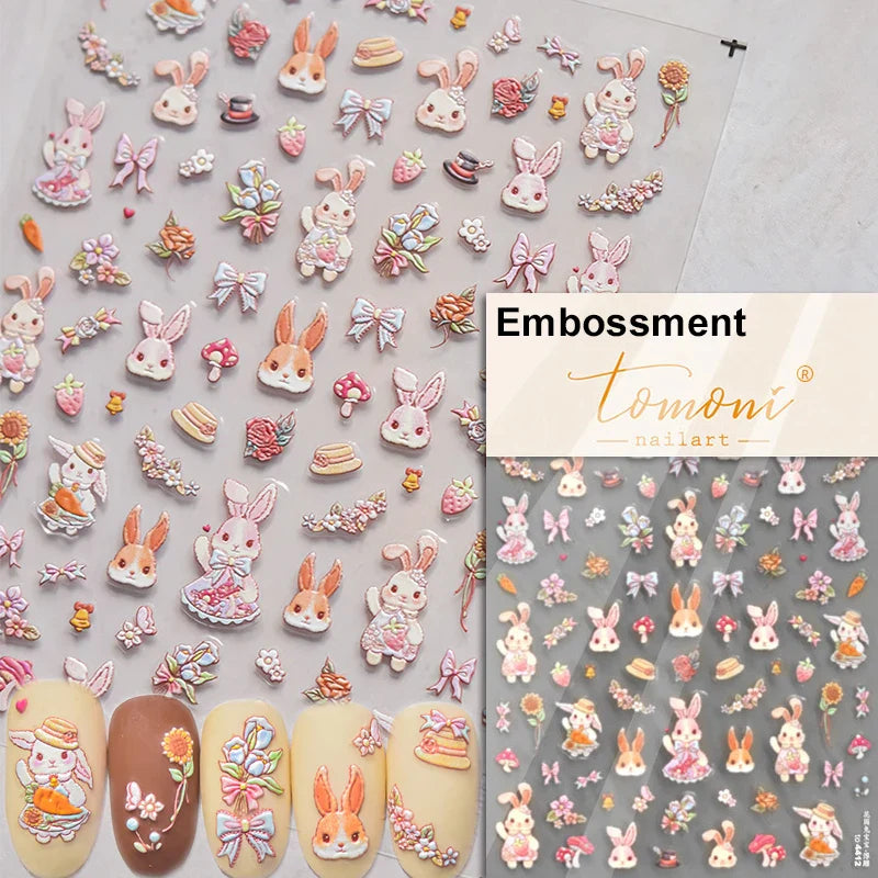 Autumn Fall Sunflower Rabbit Leaves Crane Rose Sun Mountain Hill Produce Good Harvests Cookie Nail Art Sticker Decoration Decals (ONLINE ORDER ONLY)