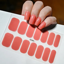 14Tips Solid Color Stickers Nail Art Supplies European & American Simple Decals Oil Film Decals Press on Nails Stickers Designer (ONLINE ORDER ONLY)