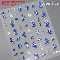 Dark Sword Coiled Snake Cross Butterfly Wing Starburst Starlight Gothic Reptile Animals Nail Art Sticker Festival Manicure Decal (ONLINE ORDER ONLY)