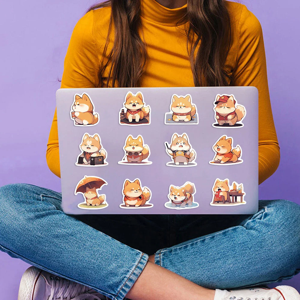52Pcs Puppy Cartoon Stickers For Car Motorcycle Travel Luggage Guitar Waterproof Graffiti Kids Sticker (Online Order Only)