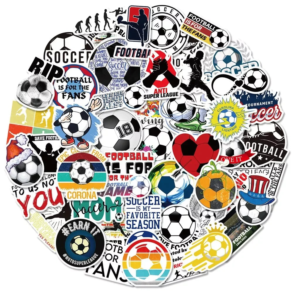 Football Stickers Vinyl Decal for Luggage, Water Bottle, Helmet, Scrapbook, Motorcycle, Bicycle, Car (ONLINE ORDER ONLY)