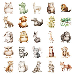 10/30/50PCS 3D Simple Animal Sticky PVC Sticker Aesthetic Children's Stationery DIY Decoration Scrapbooking School Supplies (ONLINE ORDER ONLY)