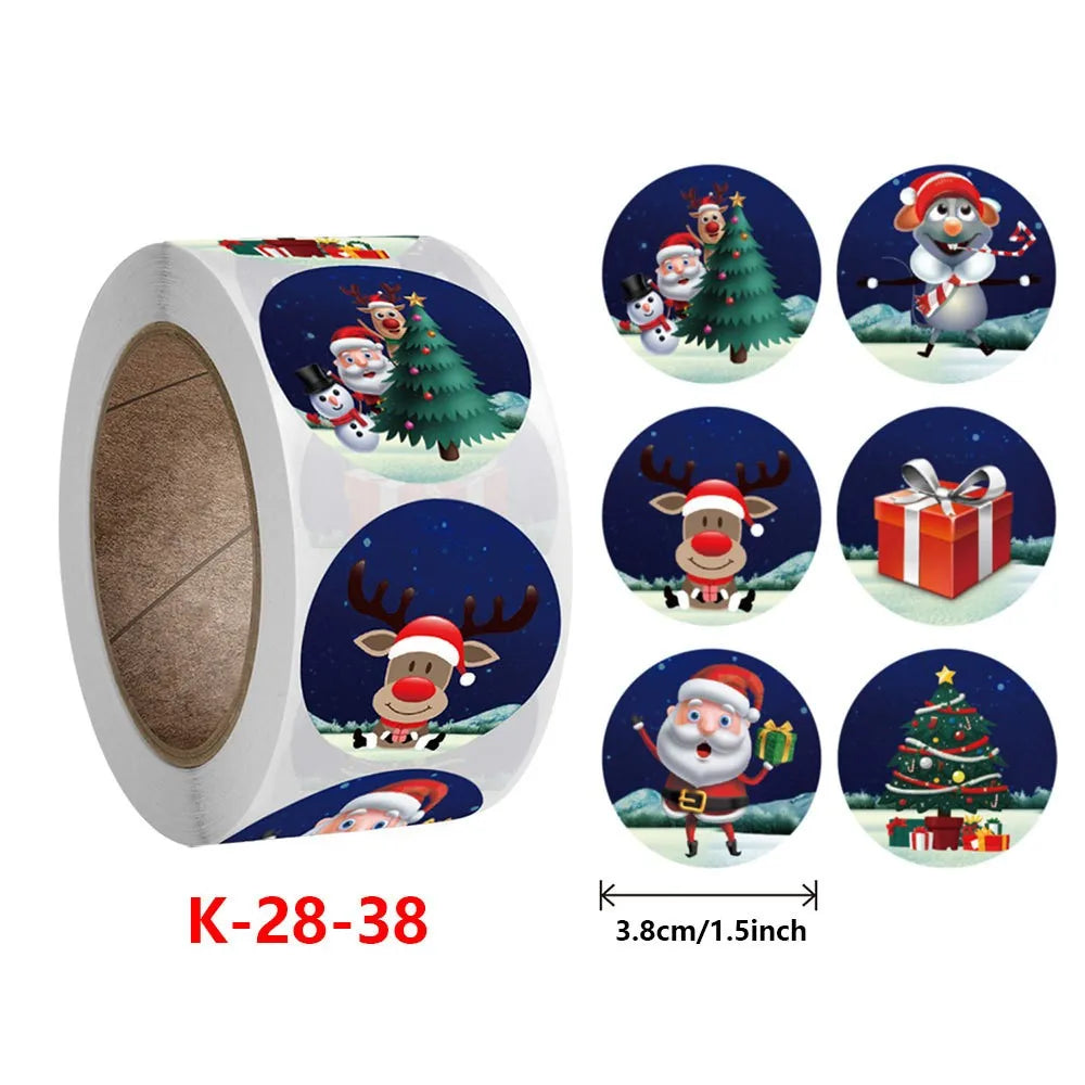 50-500Pcs Cartoon Merry Christmas Tree Label kids Stickers for Gift Package Wrapping Festival Party Baking Paper Seal Stickers (ONLINE ORDER ONLY)