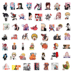 10/30/50pcs Classic Anime Chainsaw Man Cool Stickers Decals Skateboard Phone Case Guitar Cartoon Waterproof Decoration Sticker (ONLINE ORDER ONLY)