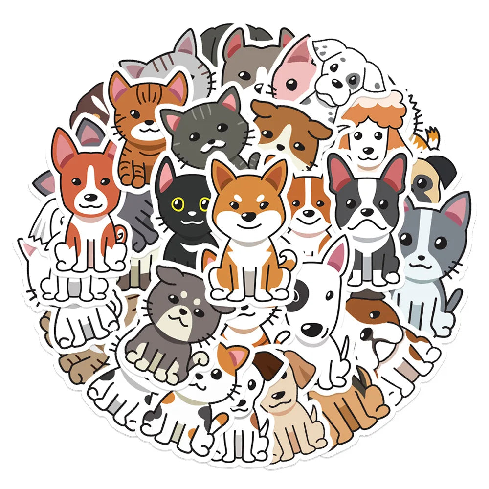 33Pcs Cat Dog Pet Stickers Laptop Bicycle Guitar Skateboard Sticker Kid DIY Graffiti Waterproof Stickers Toy (ONLINE ORDER ONLY)