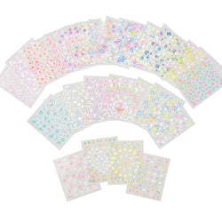 30 Sheets Cherry Blossom Nail Art Stickers White Flower Self-Adhesive Nail Decals with Assorted Floral Patterns for Manicuring * (Online Order Only)