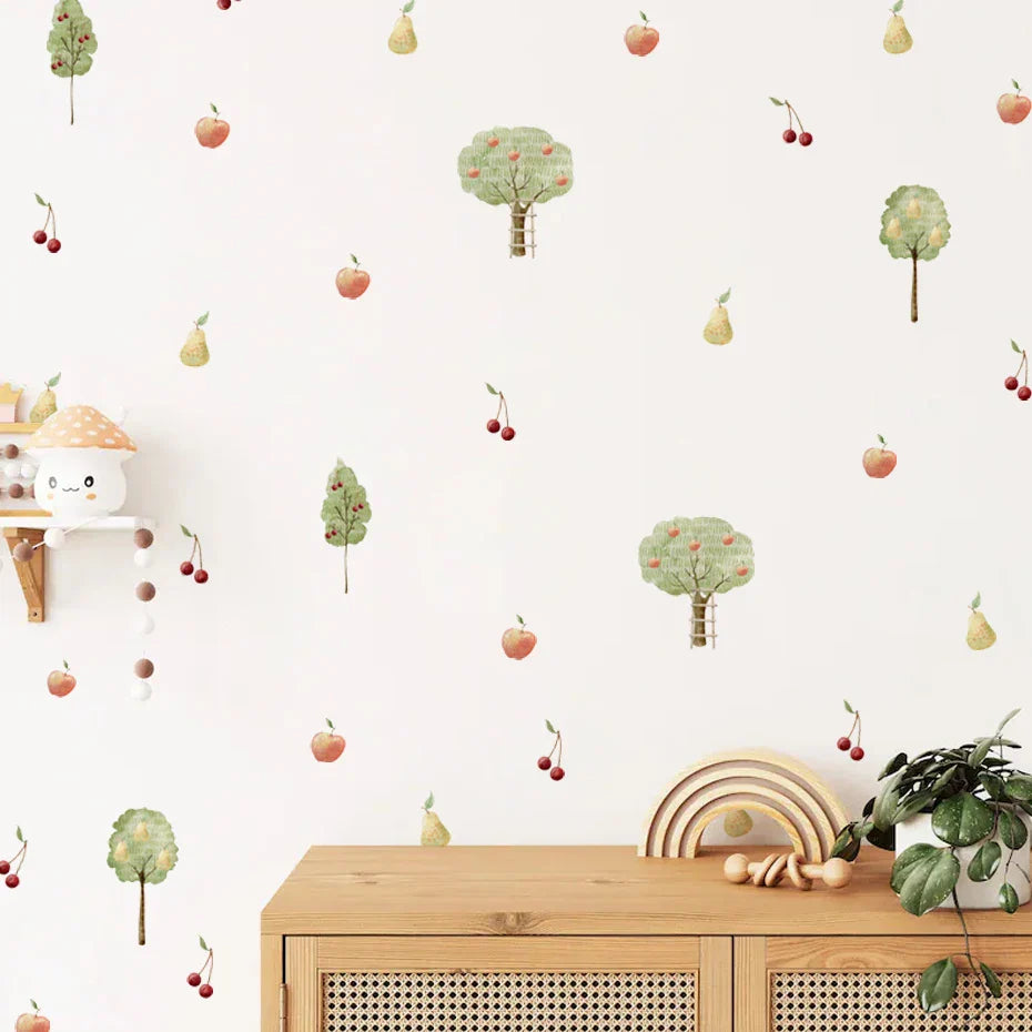 Boho Fruit Tree Wall Stickers Watercolor Kids Nursery Decals (Online Order Only)