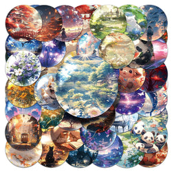 Kawaii Cartoon Glass Ball Stickers for Fridge Laptop Phone Suitcase Decoration (ONLINE ORDER ONLY)