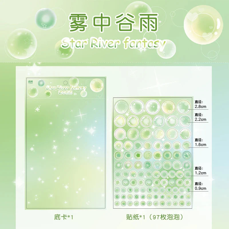 1pcs Cute Colorful Bubble Series Stickers Ins Basis Dot Laser Decoration Sticker Diary Scrapbooking DIY Album Kawaii Stationery (ONLINE ORDER ONLY)