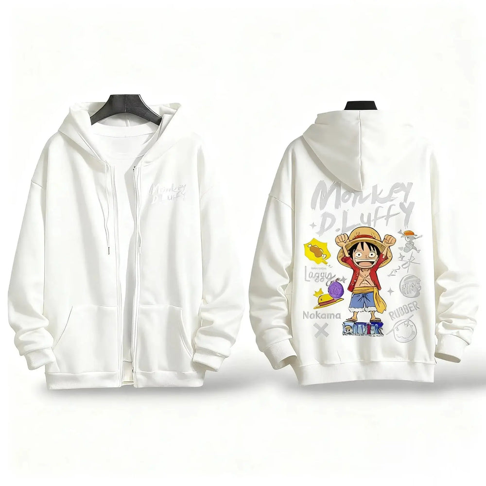 One Piece Anime Zipper Hoodie Y2K Oversized Style (ONLINE ORDER ONLY)