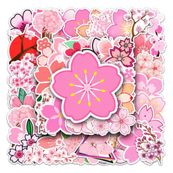 10/30/50PCS Pretty Cherry Blossoms Sakura Flowers Stickers DIY Water Bottle Laptop Refrigerator Luggage Graffiti Sticker Kid Toy (ONLINE ORDER ONLY)