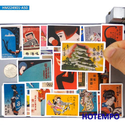 20/30/50Pieces Japanese Retro Travel Poster Art Graffiti Stickers for Scrapbook Luggage Bike Car Motorcycle Phone Laptop Sticker (Online Order Only)