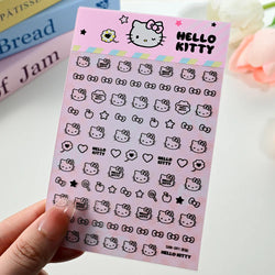 1pc 5D Cartoon Nail Art Stickers Waterproof Matte Finish with Kuromi, Cinnamoroll & Hello Kitty Designs Perfect for DIY Manicure (Online Order Only)