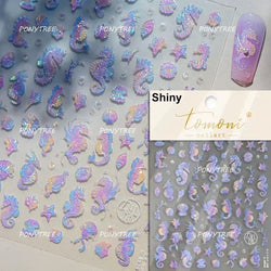 Beach Colourful Conch Dolphin Shell Starfish Jellyfish Star Summer Sea Wave Vacation Mode Water Bubble Nail Art Stickers Decals (Online Order Only)